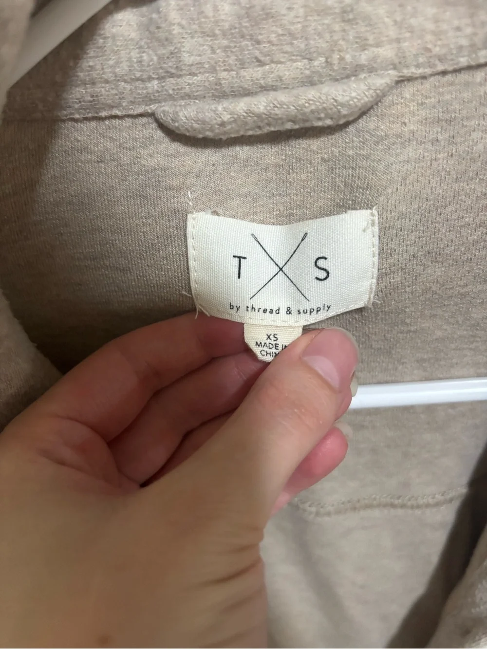 Thread & Supply Beige Button-Front Shirt Jacket